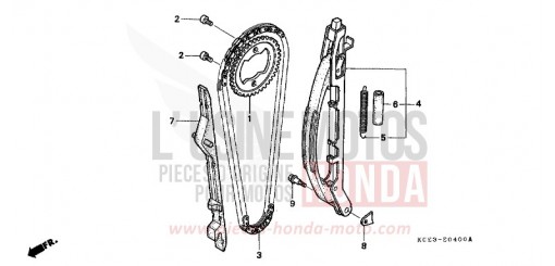 CAM CHAIN/TENSIONER XR250RT de 1996